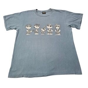 Vintage Peanuts Hawaiian Luau Charlie Brown Snoopy Graphic T Shirt 90s Men L EUC